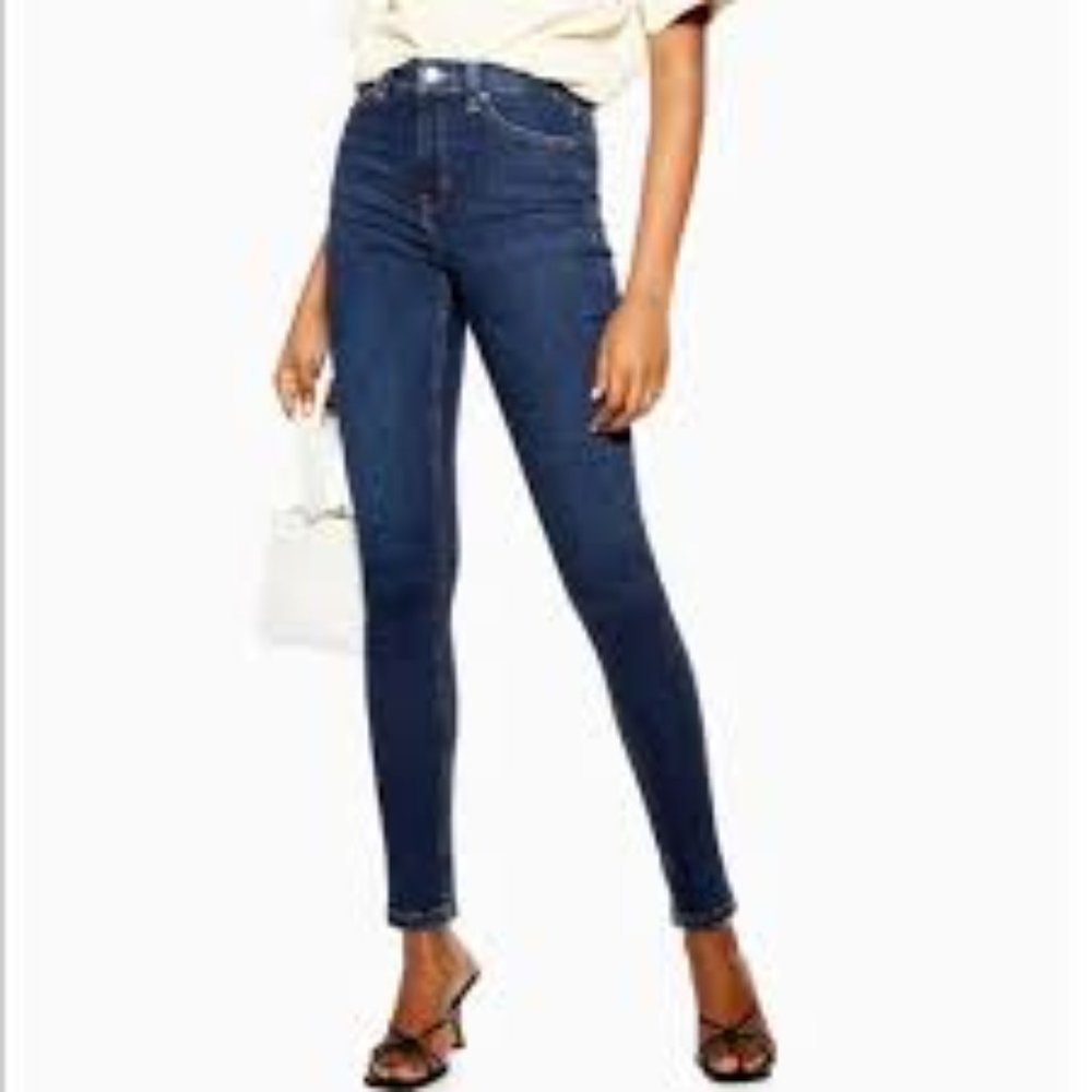 Topshop Moto Skinny Jeans W28 - Dark Wash, Good Condition, 25" Inseam